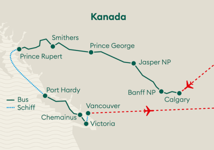 Karte Kanada Westen
