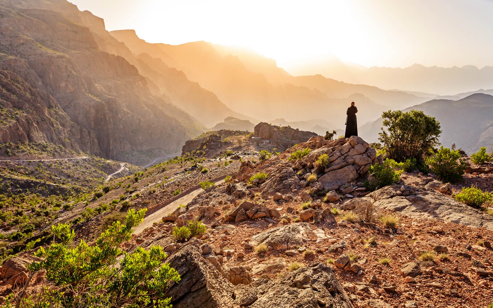 Oman Gebirge Sonnenuntergang