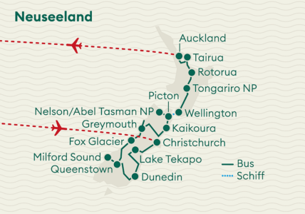 Karte Neuseeland