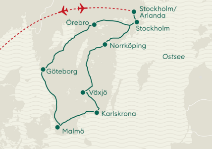 Karte Südschweden