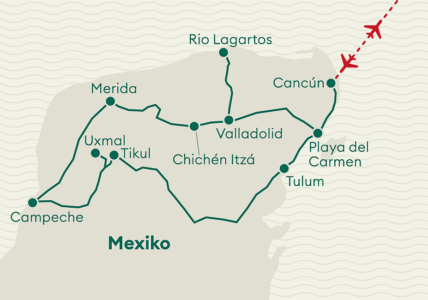 Karte Mexiko-Yucatan